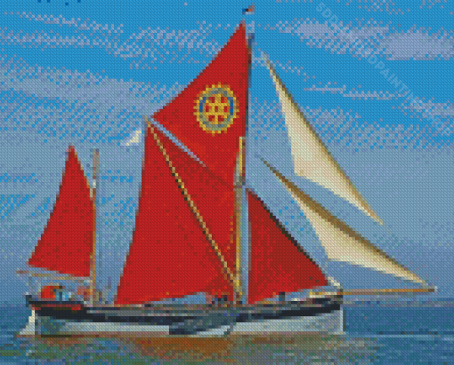 Thames Sailing Barge Boat Diamond Painting