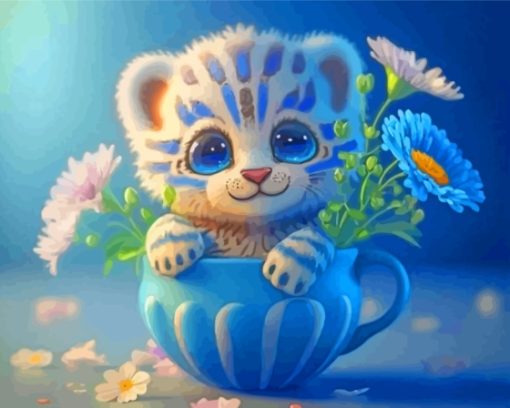 Tiger In Mug Diamond Painting