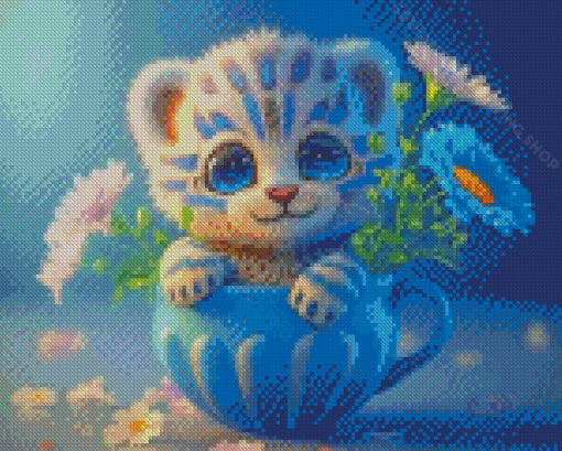 Tiger In Mug Diamond Painting
