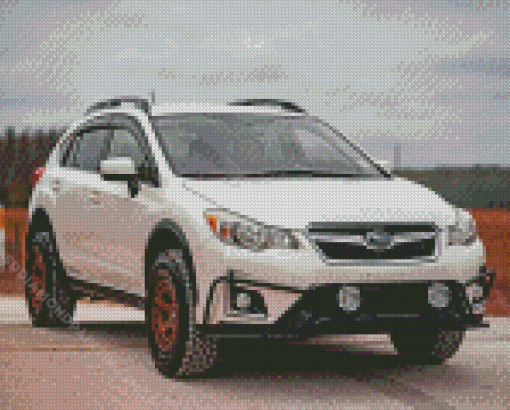 White Subaru Crosstrek Car Diamond Painting