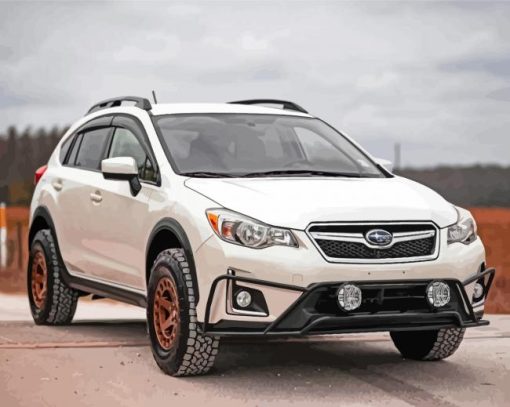 White Subaru Crosstrek Car Diamond Painting