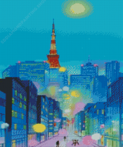 Aesthetic Moon Tower Diamond Painting