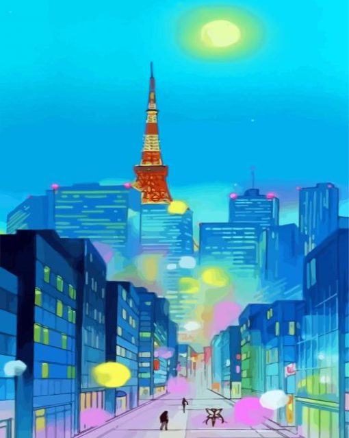 Aesthetic Moon Tower Diamond Painting