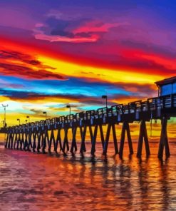 Aesthetic Venice Florida Pier Sunset Diamond Painting