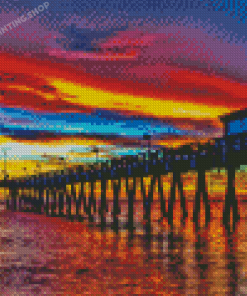 Aesthetic Venice Florida Pier Sunset Diamond Painting