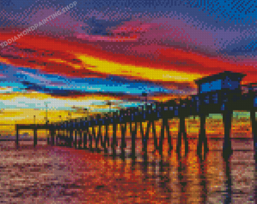 Aesthetic Venice Florida Pier Sunset Diamond Painting