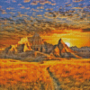 Badlands National Park Landscape Sunset Diamond Painting