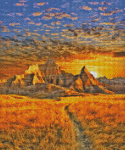 Badlands National Park Landscape Sunset Diamond Painting