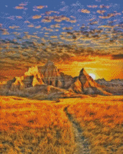 Badlands National Park Landscape Sunset Diamond Painting