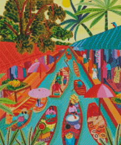 Bangkok Floating Market Diamond Painting