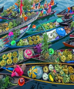 Bangkok Floating Market In Thailand Diamond Painting