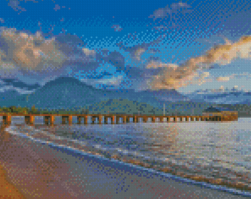 Beautiful Beach In Hanalei Bay Hawaii Diamond Painting