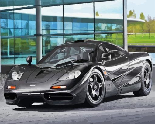 Black McLaren F1 Car Diamond Painting