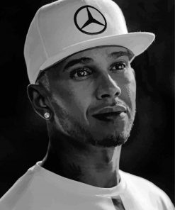 Black And White Lewis Hamilton Diamond Painting