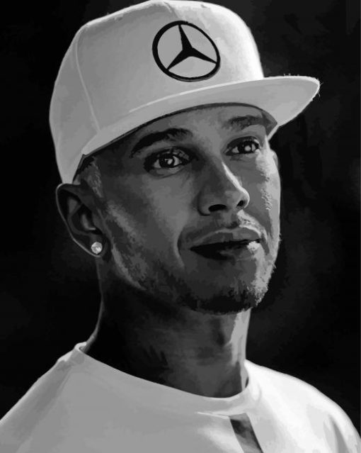 Black And White Lewis Hamilton Diamond Painting