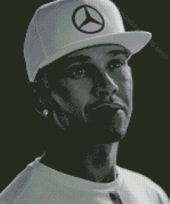 Black And White Lewis Hamilton Diamond Painting