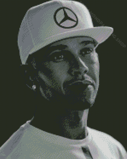 Black And White Lewis Hamilton Diamond Painting