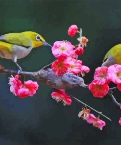 Blossom And Yellow Birds Diamond Painting