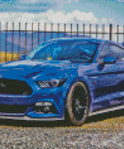 Blue Ford Mustang Sport Car Diamond Painting