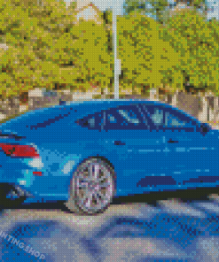 Blue Metallic Audi Car Diamond Painting