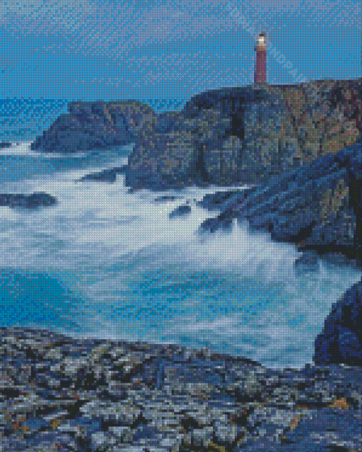 Butt Of Lewis Lighthouse On Cliffs Diamond Painting