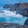 Butt Of Lewis Lighthouse On Cliffs Diamond Painting