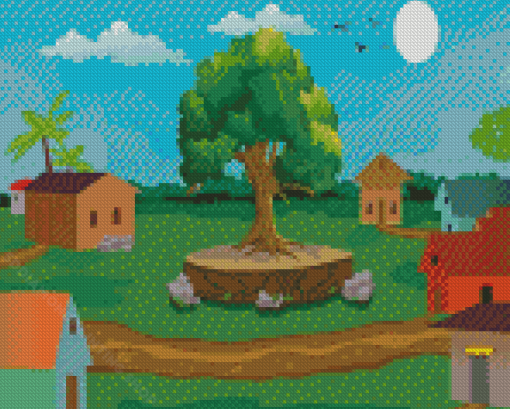 Cartoon Village Diamond Painting