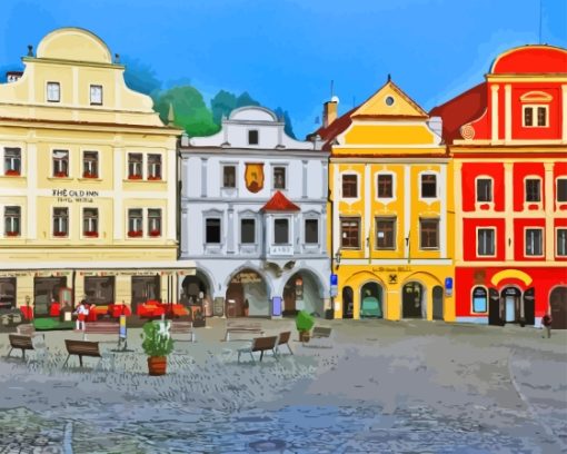 Cesky Krumlov Old Town Square Diamond Painting