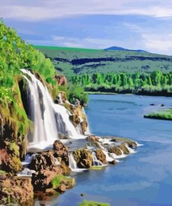 Creek Falls And Snake River Idaho Landscape Diamond Painting