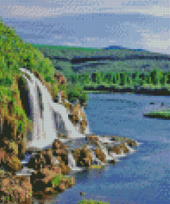 Creek Falls And Snake River Idaho Landscape Diamond Painting