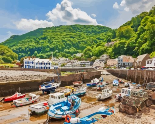 England Lynmouth Village Diamond Painting