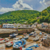 England Lynmouth Village Diamond Painting