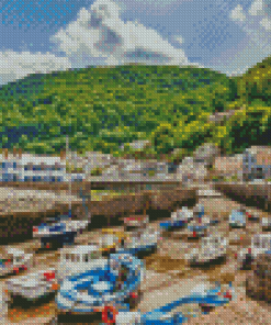 England Lynmouth Village Diamond Painting