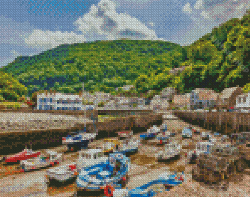 England Lynmouth Village Diamond Painting