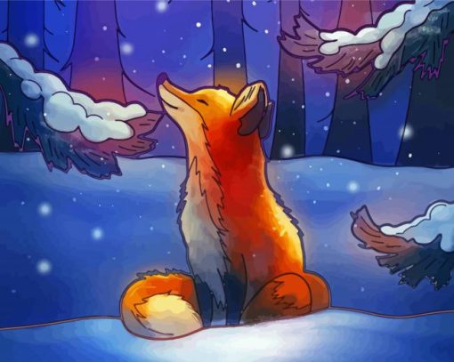 Fox Snow Animal Diamond Painting