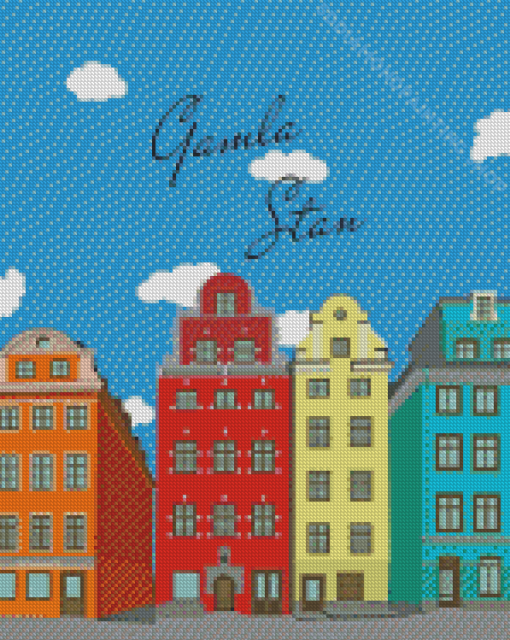 Gamla Stan Stockholm Poster Diamond Painting