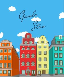 Gamla Stan Stockholm Poster Diamond Painting