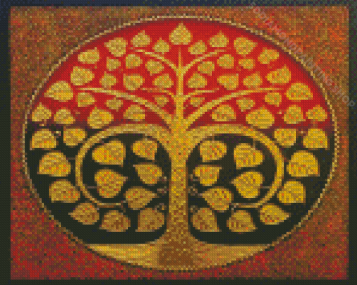 Golden Tree Diamond Painting