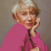 Helen Mirren In Pink Diamond Painting