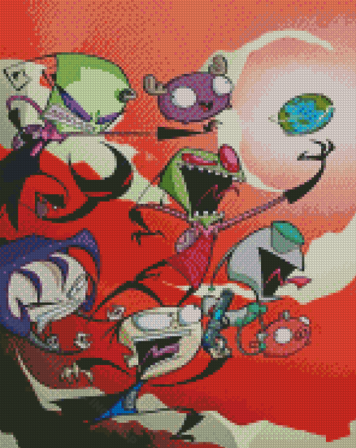 Invasor Zim Characters Diamond Painting