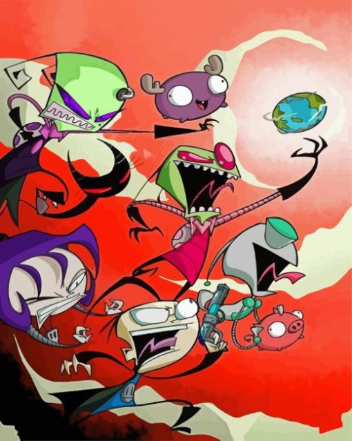 Invasor Zim Characters Diamond Painting