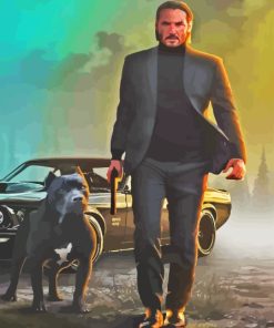 John Wick Dog Art Diamond Painting