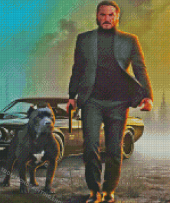 John Wick Dog Art Diamond Painting