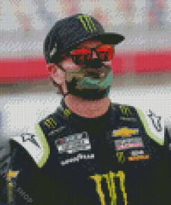 Kurt Busch With Mask And Glasses Diamond Painting