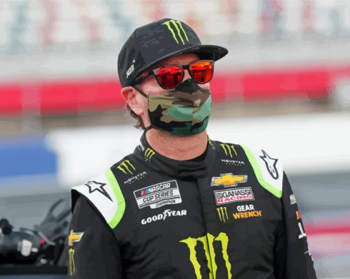 Kurt Busch With Mask And Glasses Diamond Painting