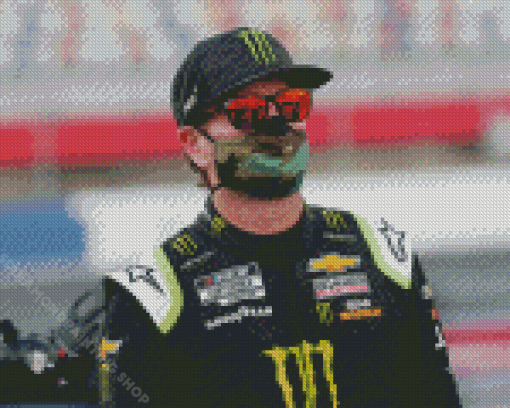 Kurt Busch With Mask And Glasses Diamond Painting