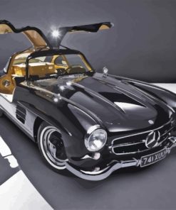 Mercedes Sl 300 Black Car Diamond Painting