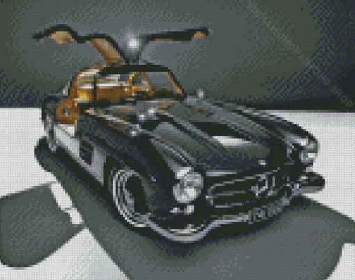 Mercedes Sl 300 Black Car Diamond Painting