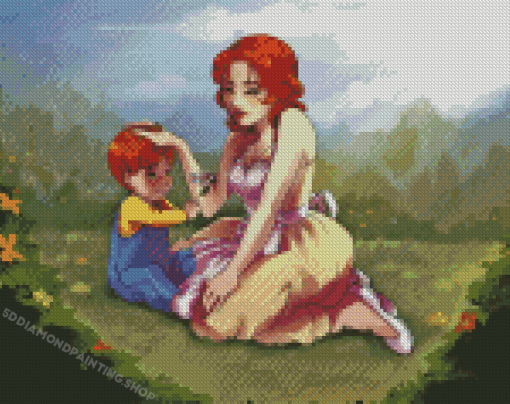 Mom And Son Diamond Painting