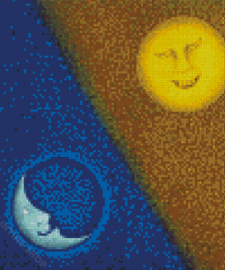 Moon And Sun By Rufino Tamayo Diamond Painting